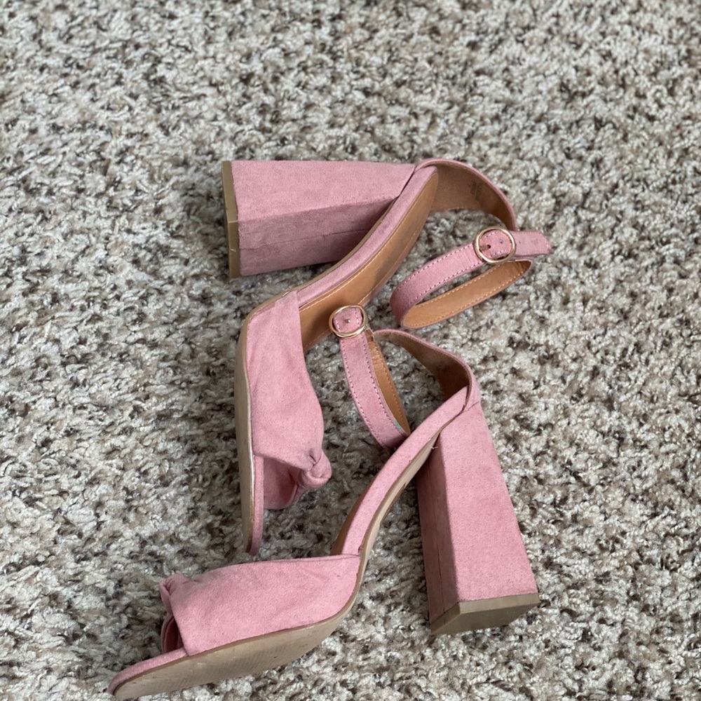 SOLD Blush Pink Suede Public Desire Heels Size 9 - Picture 6 of 11